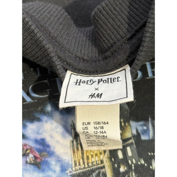 Harry Potter x H&M Kids‎ Boys Sweatshirt Graphic Shirt Pullover Black Size 16/18 - Picture 3 of 3
